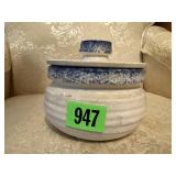 "God is Good" covered stoneware crock