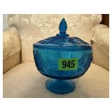 Teal blue candy dish