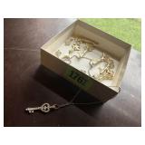 Skelton key lapel pins, necklace
