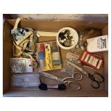 Sewing notions, scissors, buttons
