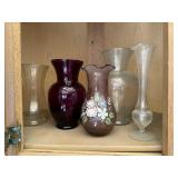Large floral vases (5)