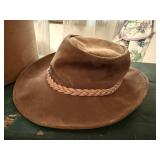 Leather Australian brimmed hat