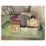 Sewing books, notions, lace