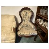 Victorian hip hugger parlor chair