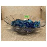 Glass dish, filler stones included
