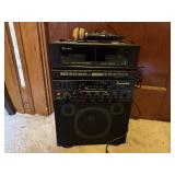 Cassette tape karaoke machine, microphones