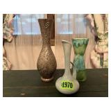 Vintage floral vases, pottery