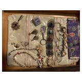 Travel jewelry roll, contents included