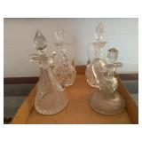 Glass, crystal cruets (4)