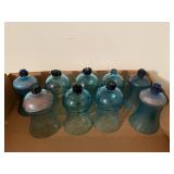 Teal blue votive shades