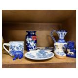 Mixed lot of decor, dishes, shoe, elephant, vases