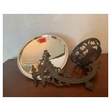 Antique wall lantern sconce, reflector plate