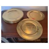 Metal, brass chargers (12)