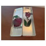 Stained glass apple, tulip
