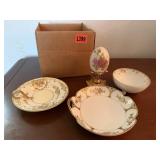Decorated egg, hand painted Nippon china dishes
