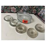 Glass dish, furniture slides