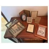 Assorted picture frames, vintage prints