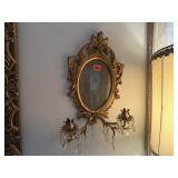 Hollywood Regency style mirrored wall sconce