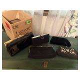 Black, beaded clutches