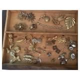 Costume jewelry, earrings, brooches, bracelets