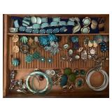 Assorted vintage, costume jewelry