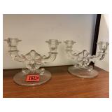 Crystal taper candle holders (2)