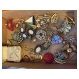 Vintage, costume jewelry brooch collection
