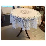 Round side table, vinyl tablecloth included
