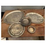 Silver trays, serving dishes