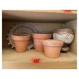 Clay pots, flower pot, woven charger