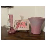 Floral watercolor picture, vases, pottery