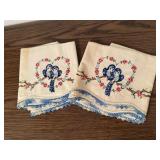 Embroidered, appliqued  linens, pillowcases