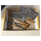 Vintage graters, utensils