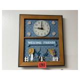 Cottage core Welcome Friends wall clock