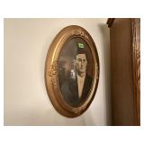 Antique portrait, concave frame