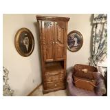 Corner entertainment center, television, antenna