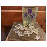 Iris vase of crystals