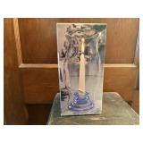 NOS Azure blue hurricane candle, 3 piece set