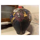 Hand painted pottery floor vase