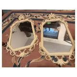 Mid century Hollywood Regency style mirrors (2)