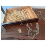 Costume jewelry necklaces, gold chains, pendants