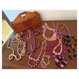 Cottage core caddy, beaded necklaces