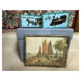 Locomotive, stagecoach pencil sharpeners, picture