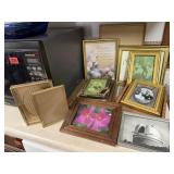 Assorted pictures, frames