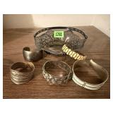 Cuff bracelets, metal basket
