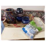 Mosaic, American lamp, tea lights, vases