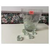 Glass ice pail, fake ice