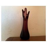 Purple swung glass vase