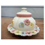 Butter/cheese milk glass dish