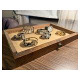 Wooden drawer of cuff wristwatches